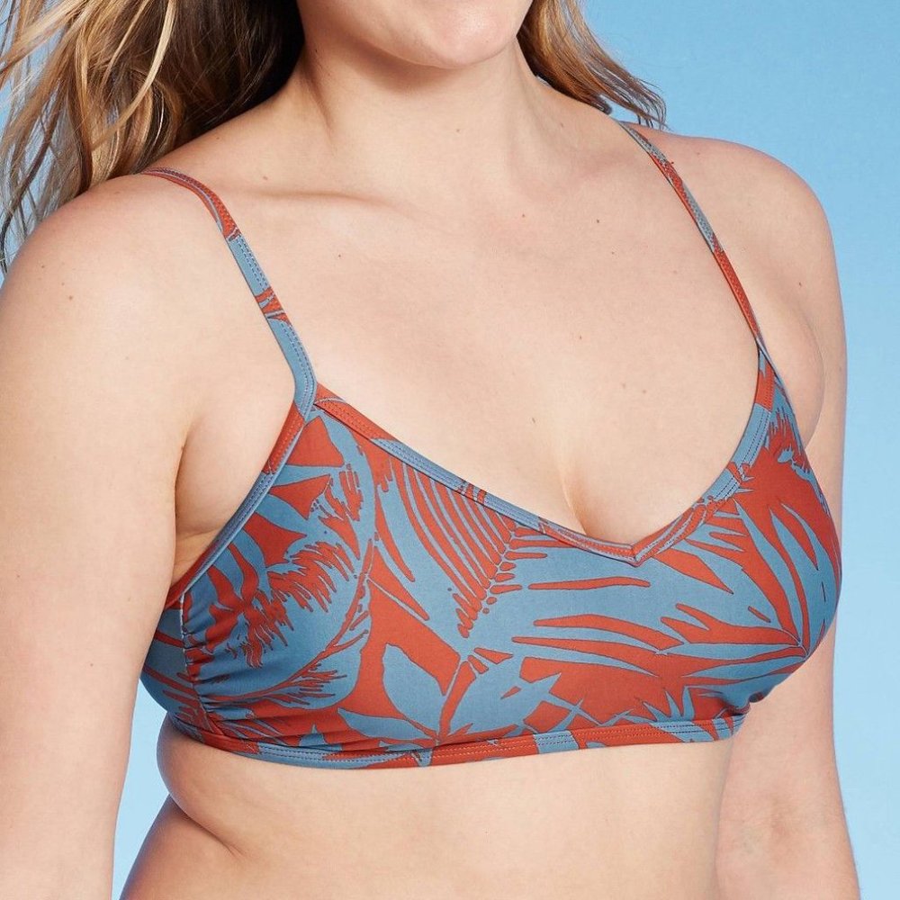 Tropical Palm Bralette Bikini Top - Womens Sizes XL, 32-38 D/DD Cup - Swim Suits - Picture 3 of 5